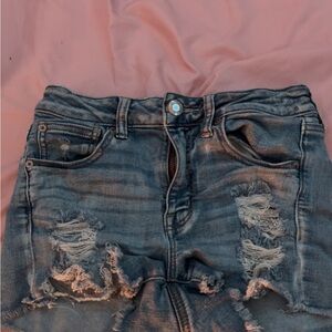 American Eagle Outfitters Distressed Jean Shorts - Gray